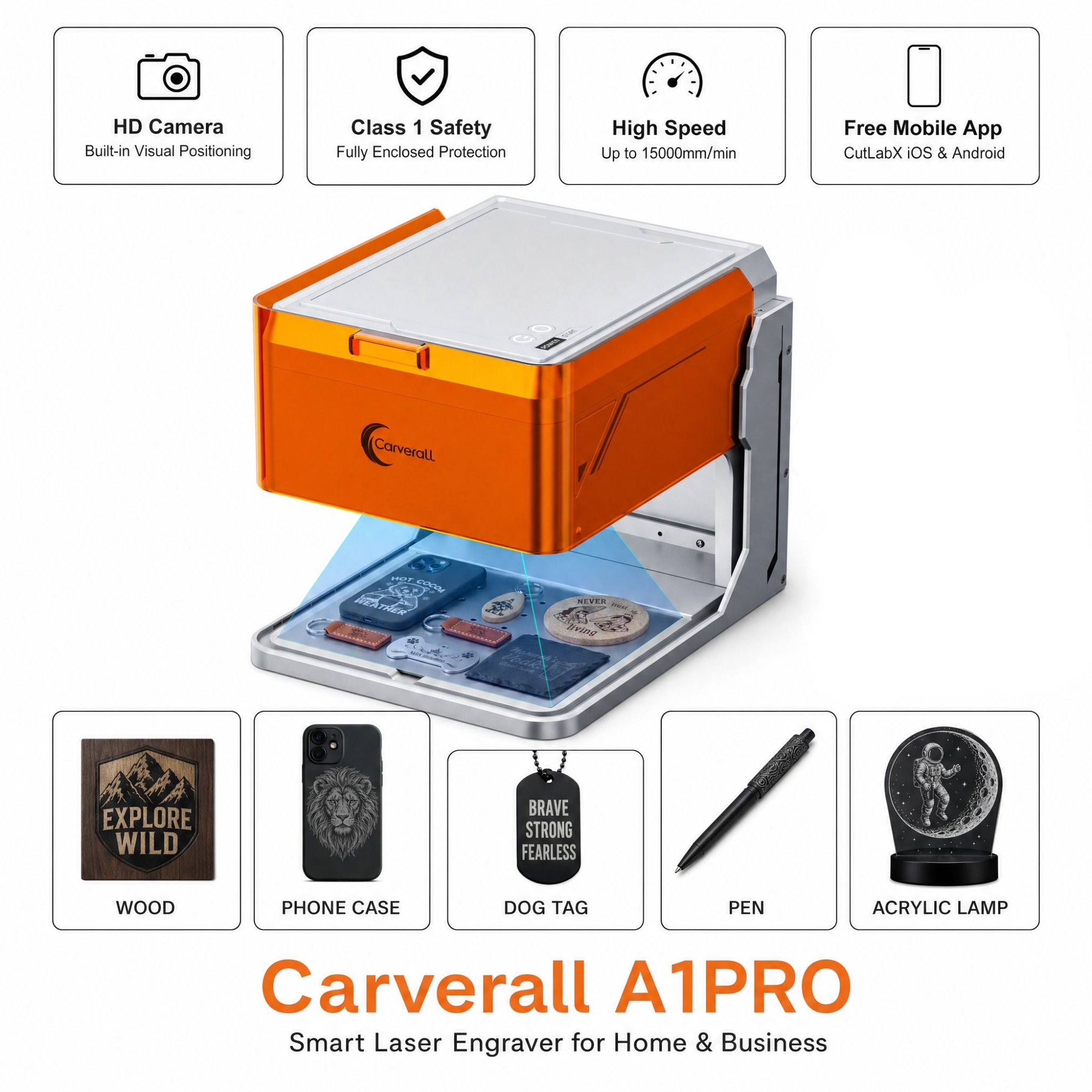 Industrial Laser Blasting - Carverall A1PRO Desktop Laser Engraver and