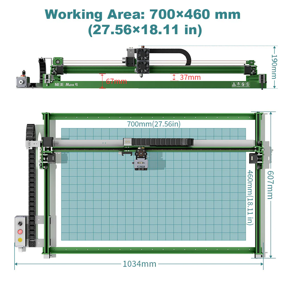 Industrial Laser Engraver For Wood - Industrial NEJE Max 4 V2 E80