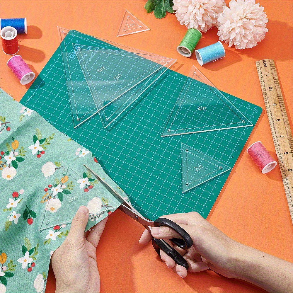 Acrylic Cutting Machine - 6pcs Acrylic Patchwork Triangle Ruler Transparent