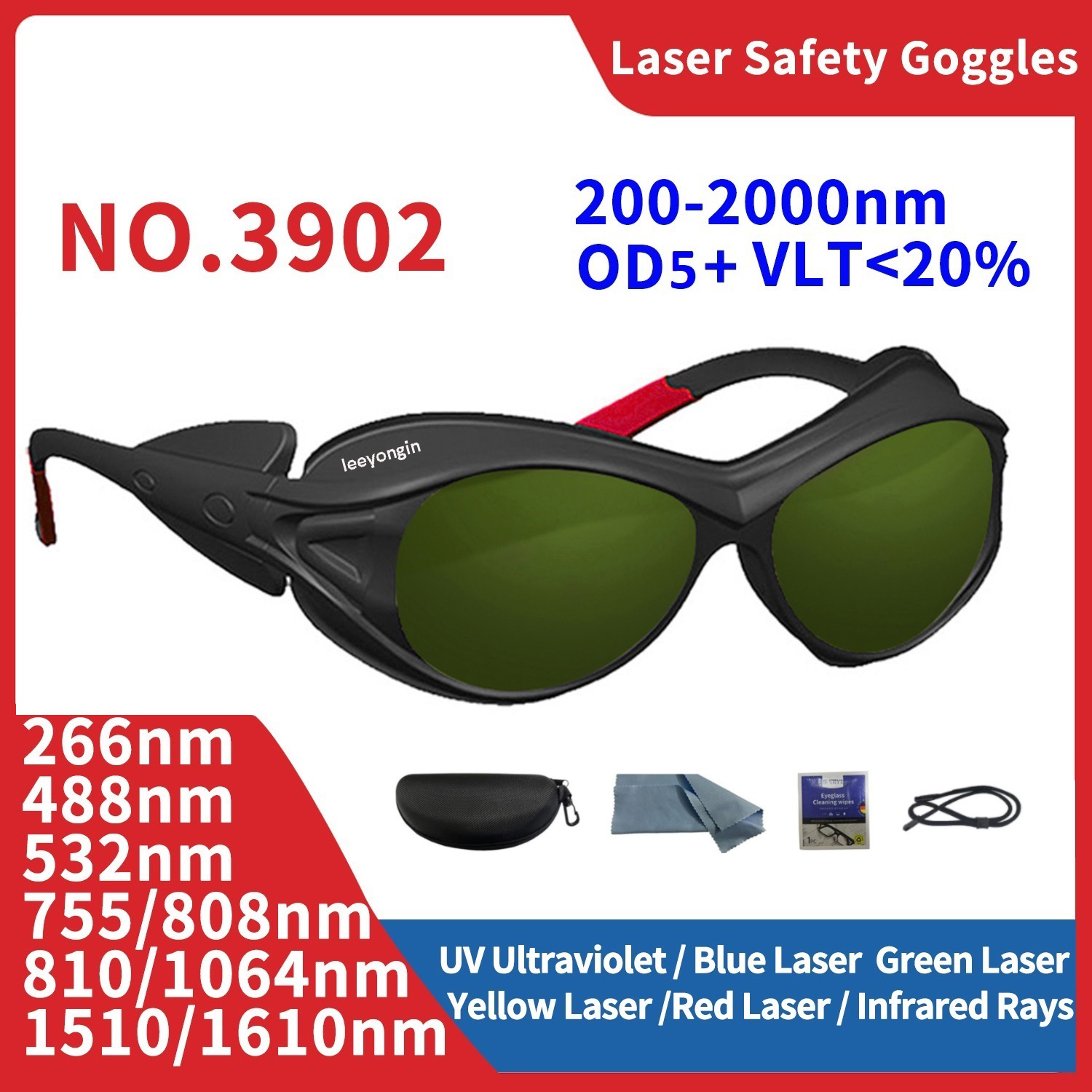 Industrial Laser Hair Removal - Laser Goggles All Wavelength 200-2000nm Safety