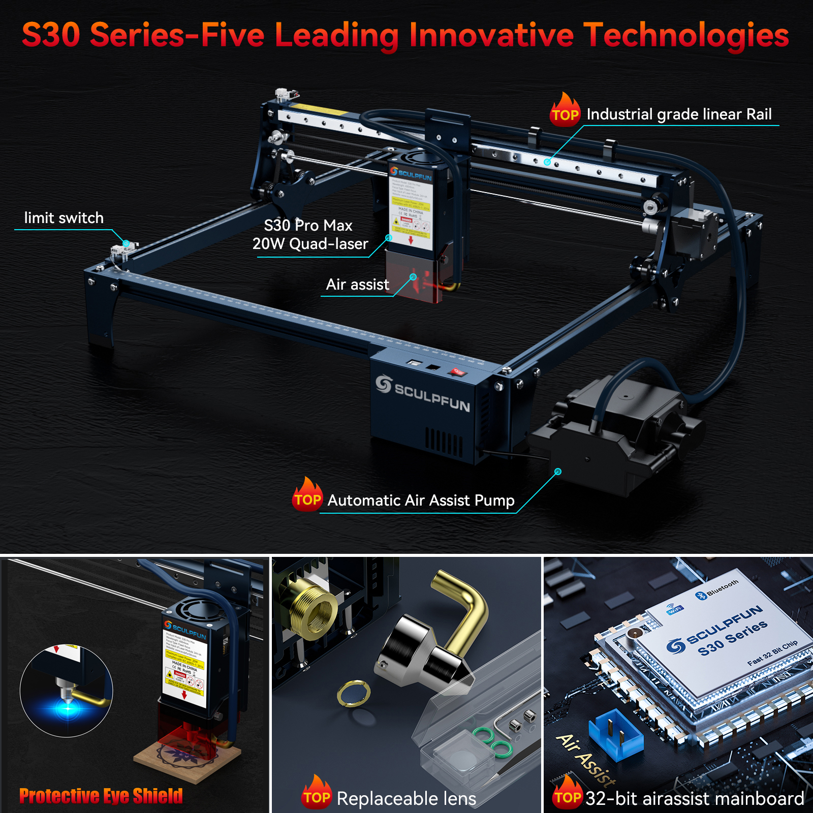 SCULPFUN S30 pro max S30 PRO S - Industrial Laser Blasting avis et prix
