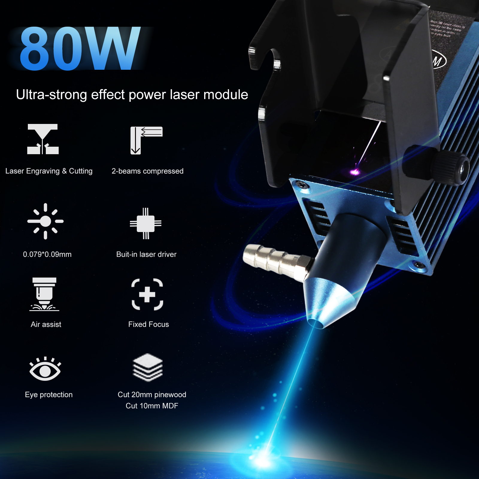 AENBUSLM 40W 80W Laser Cutting - Metal Laser Cutter Head avis et prix