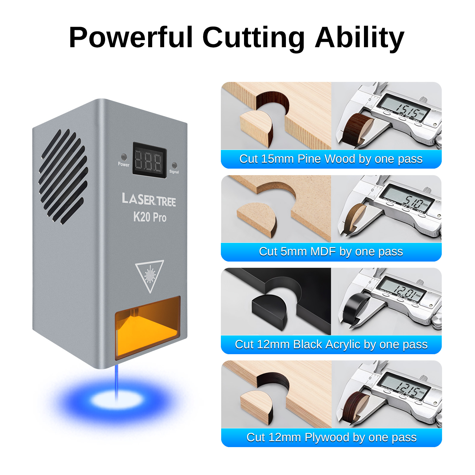 LASER TREE K20 20W Optical Pow - Metal Laser Cutter Head avis et prix