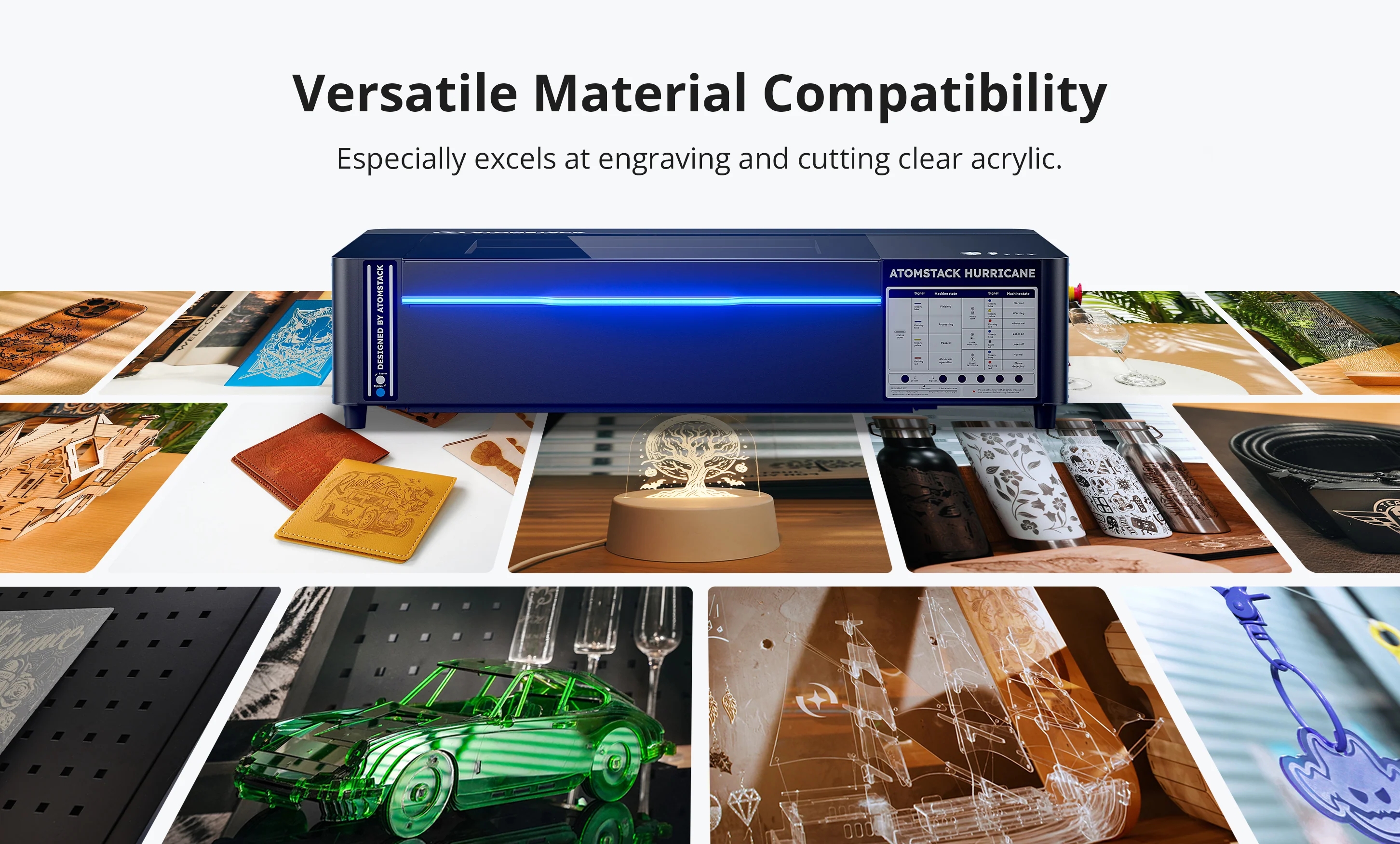 Atomstack Hurricane 55W Co2 La - Industrial Laser Engraver For Wood avis et prix