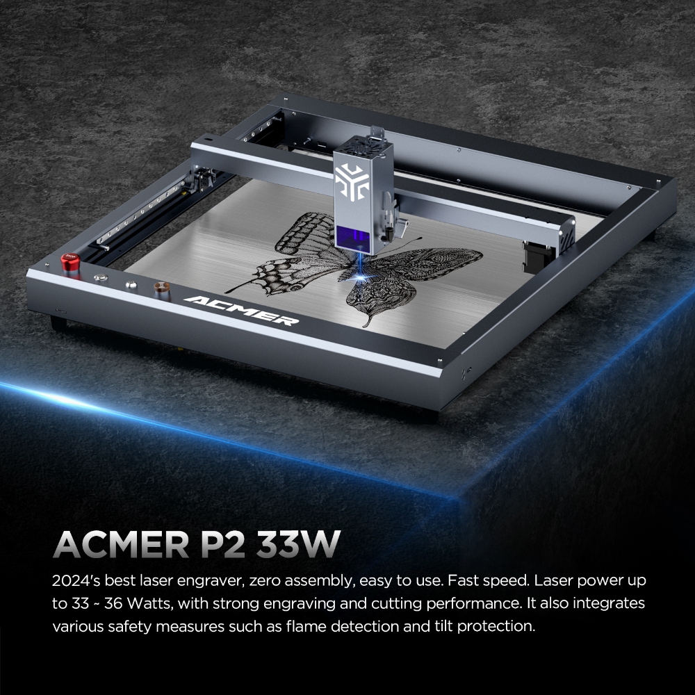 ACMER P2 33W lasers Engraver W - Industrial Laser Engraver For Wood avis et prix