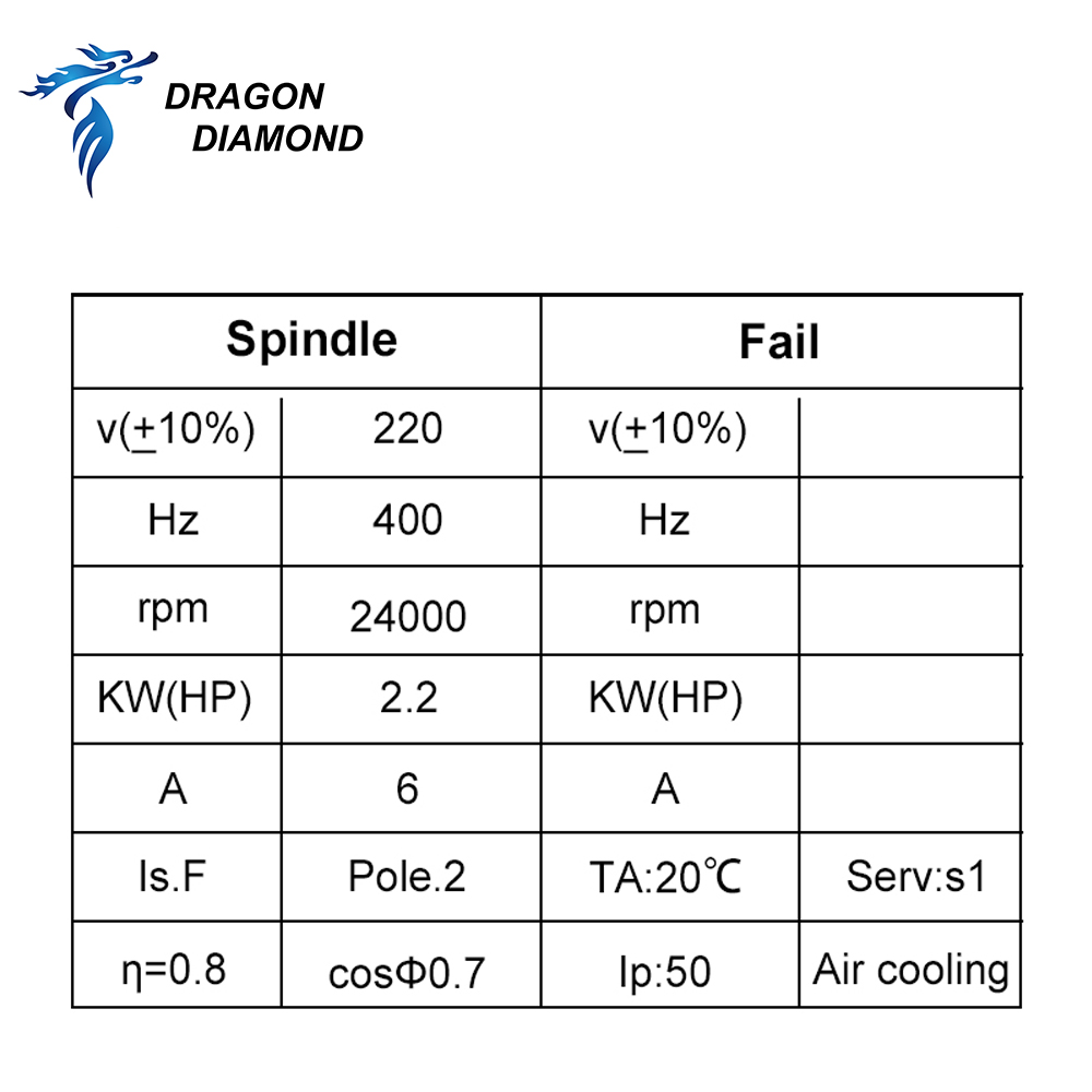 Dragon Diamond HQD 2.2KW 3KW 6 - Cnc Spindle Motor avis et prix