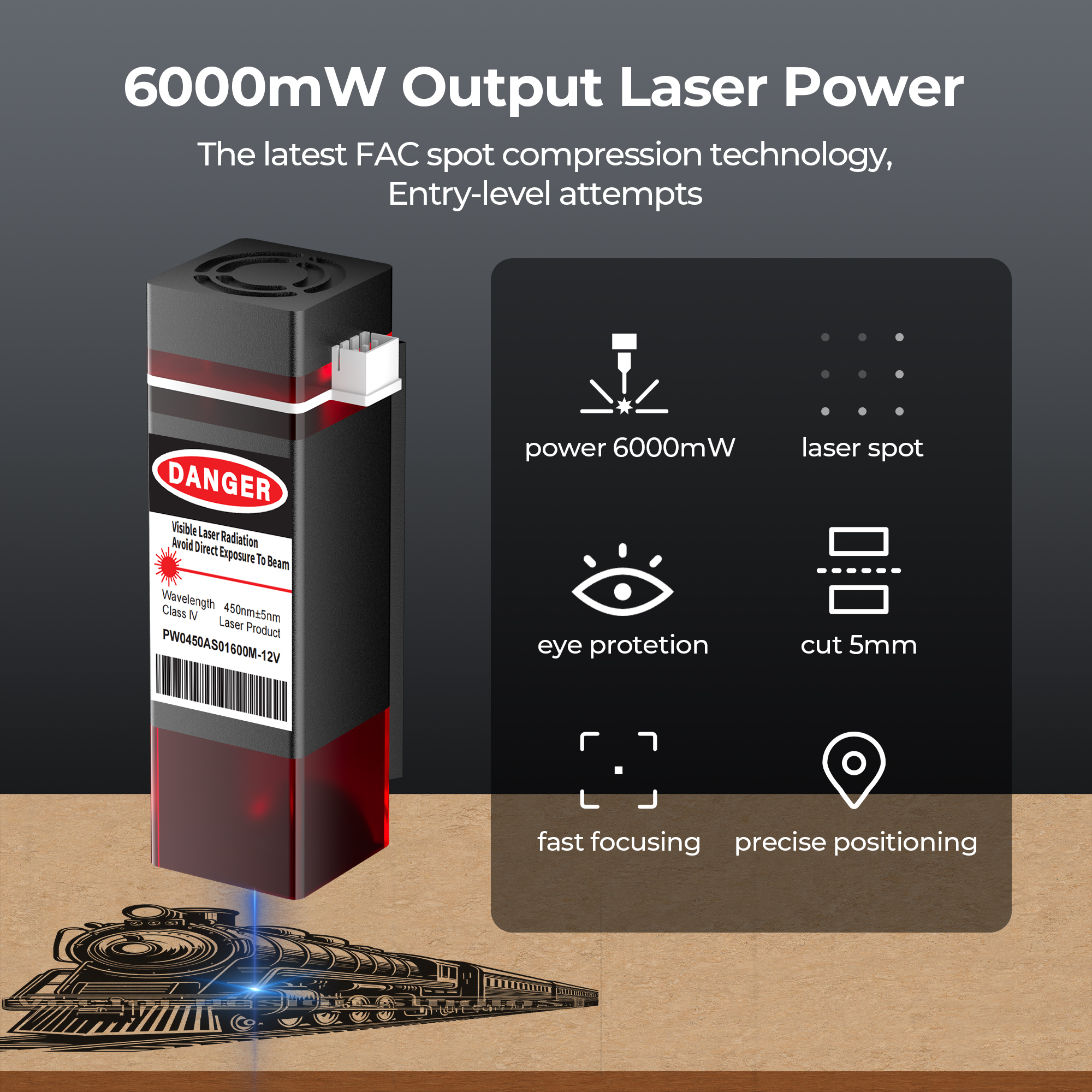 ACMER 6W Laser Head Upgrade Ki - Acrylic Cutting Machine avis et prix